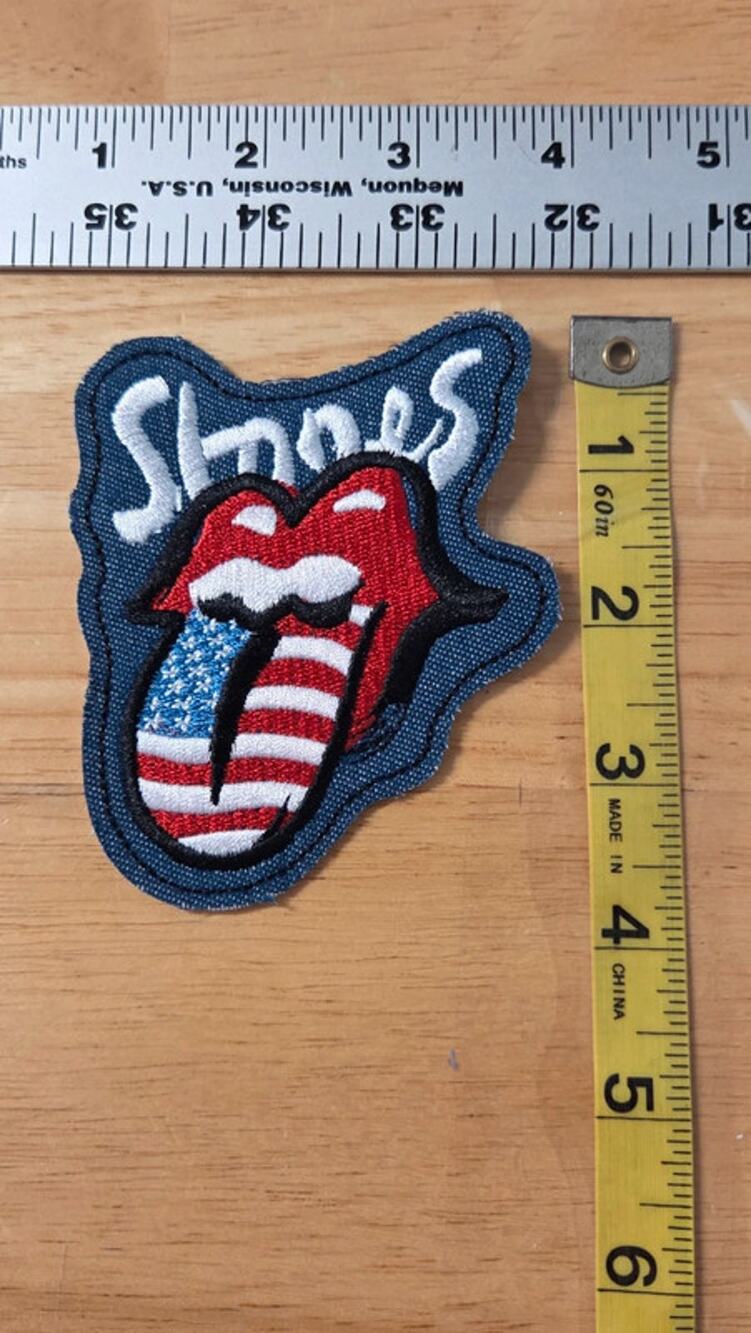 The Rolling Stones Patch Filter Logo American Flag Tongue Woven Sew On Merch New